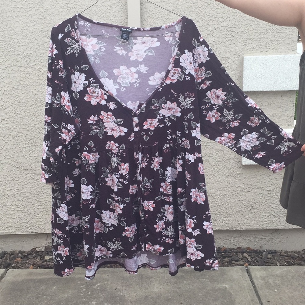 Torrid floral babydoll top
